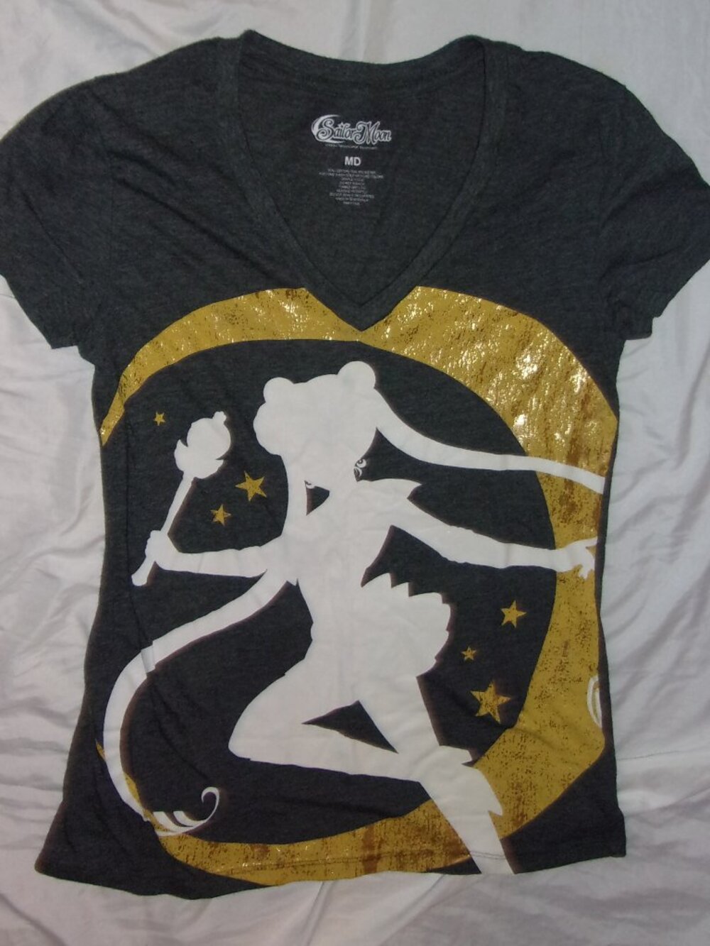 sailor moon graphic size medium womens shirt tee t gray